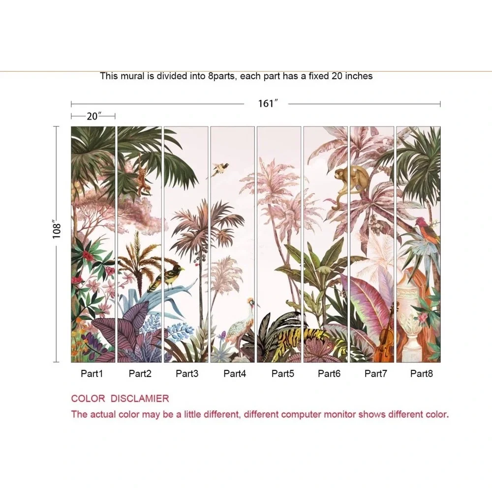 Tropical Jungle Rainforest Wallpaper Mural 161